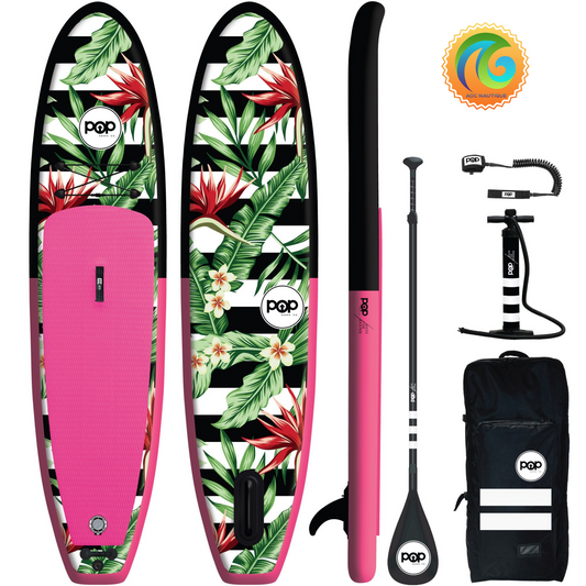 Pop board co 10'6 Royal Hawaiian Pink / black